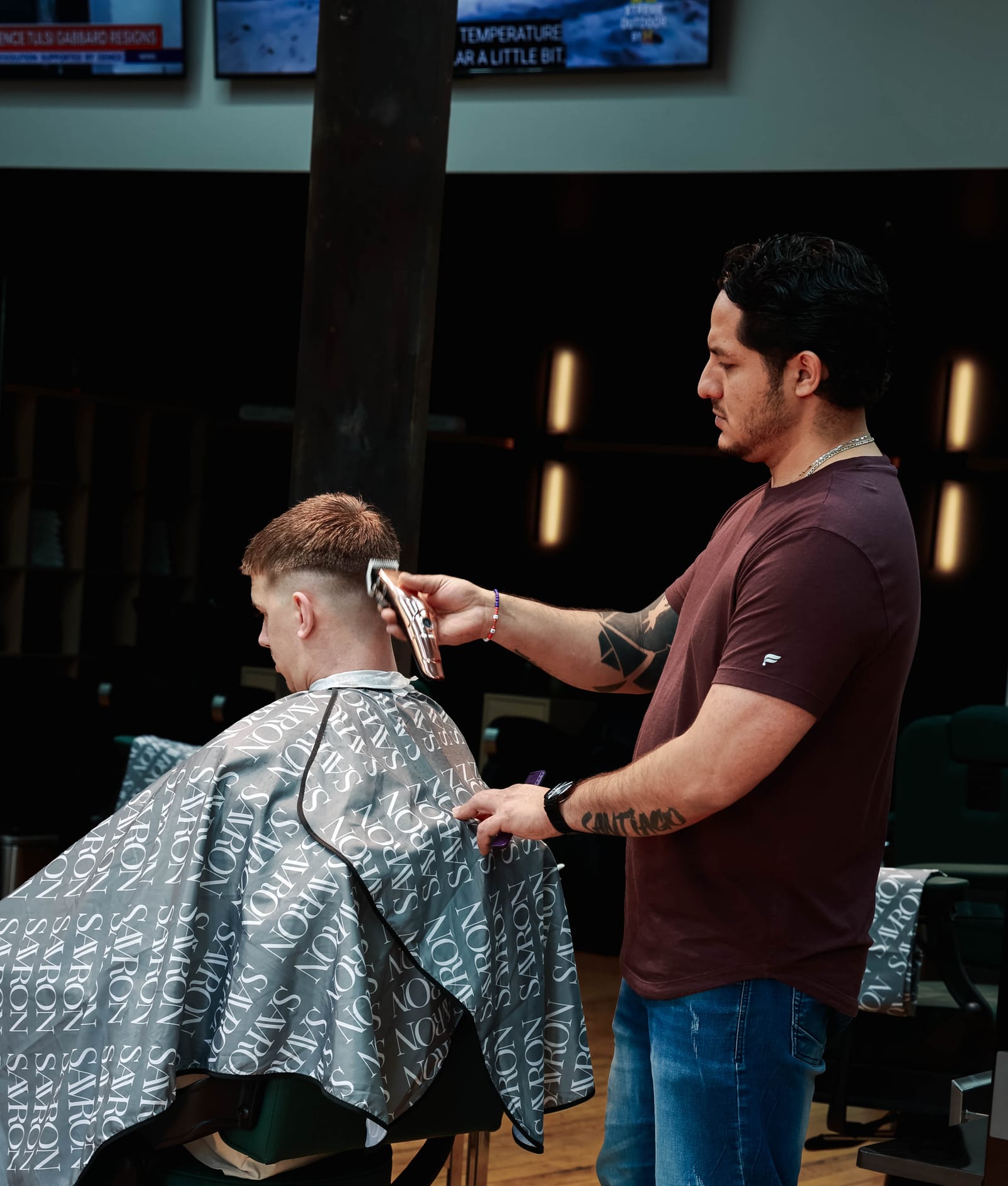 Barber at work